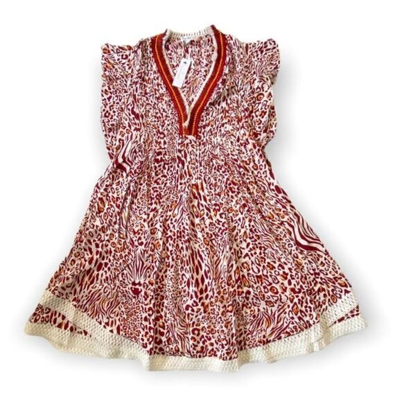 Poupette St Barth Sasha‎ Mini Dress in Leopard Print Size XS, New with Tags - Picture 3 of 15